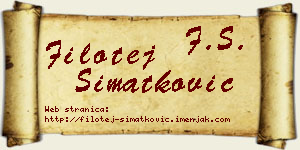 Filotej Simatković vizit kartica